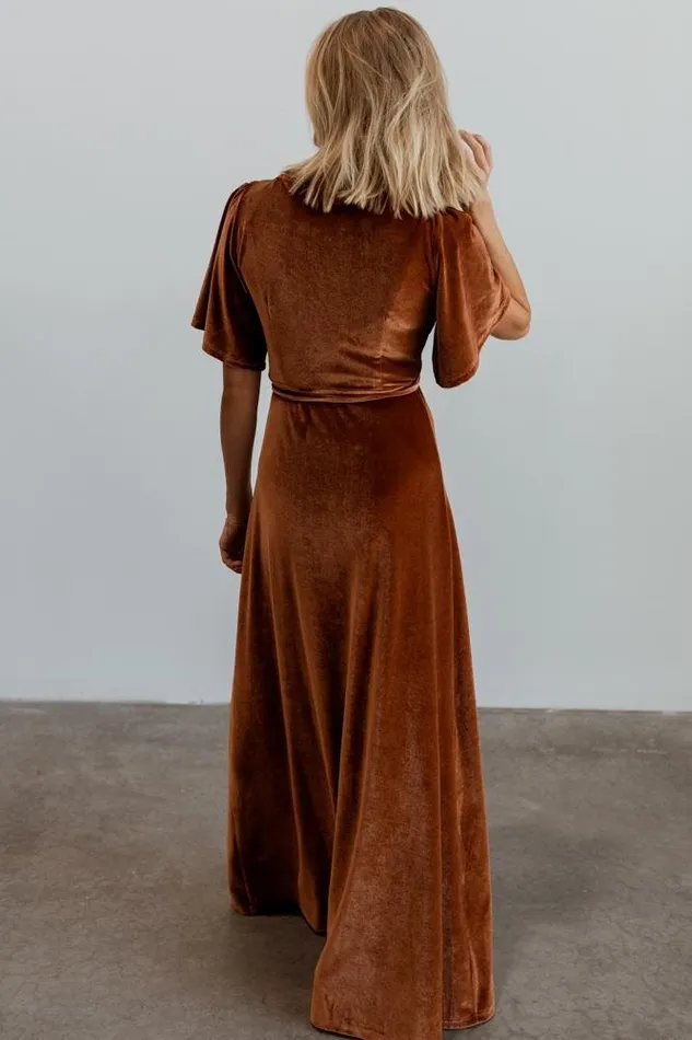 Women Maxi Dresses Baltic Born Meghan Velvet Wrap Maxi Dress Spice Women Maxi Dresses Baltic Born Meghan Velvet Wrap Maxi Dress Spice