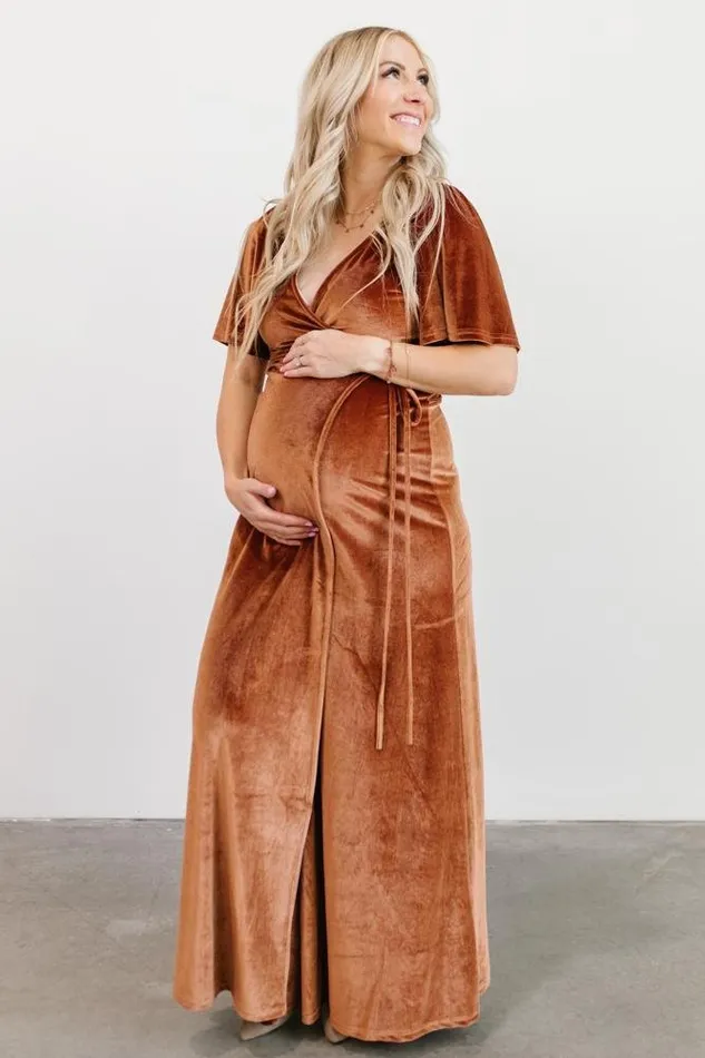 Women Maxi Dresses Baltic Born Meghan Velvet Wrap Maxi Dress Spice Women Maxi Dresses Baltic Born Meghan Velvet Wrap Maxi Dress Spice