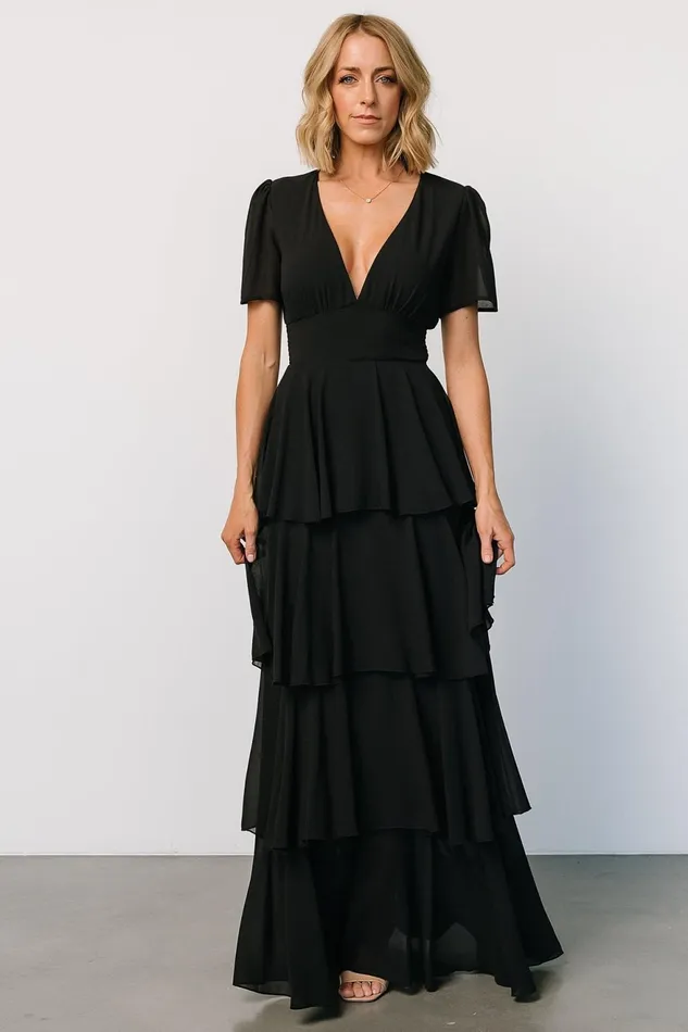 Women Maxi Dresses Baltic Born Montaigne Ruffle Maxi Dress Black