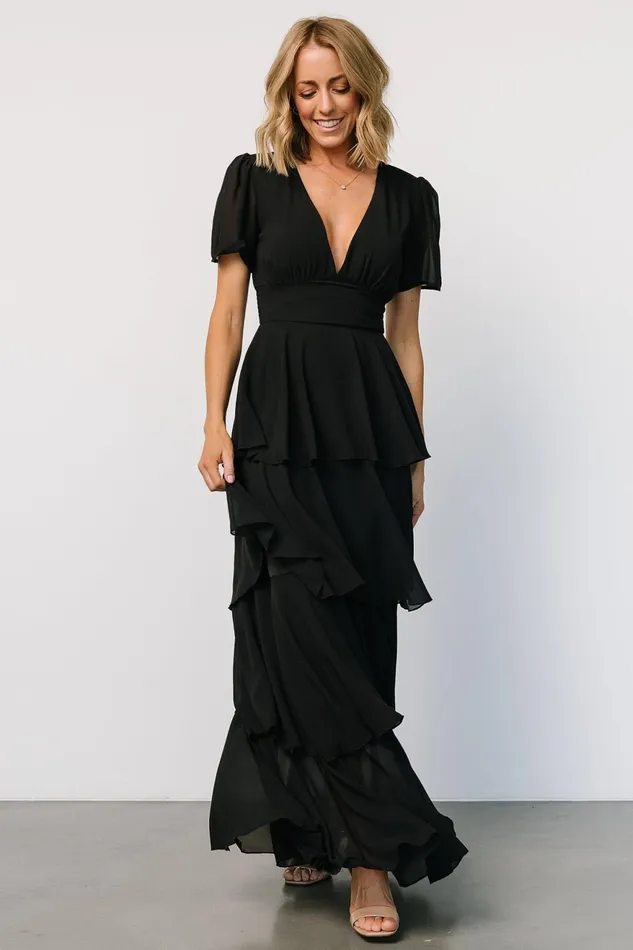 Women Maxi Dresses Baltic Born Montaigne Ruffle Maxi Dress Black