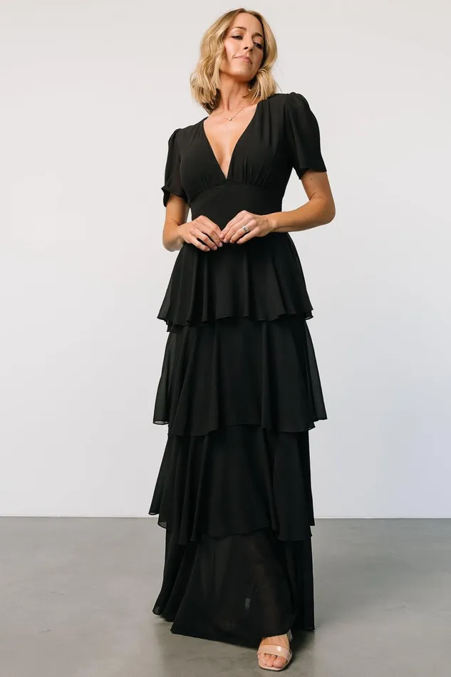 Women Maxi Dresses Baltic Born Montaigne Ruffle Maxi Dress Black