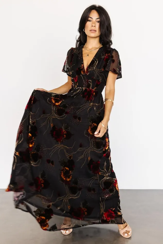Women Maxi Dresses Baltic Born Valen Maxi Dress Black Multi