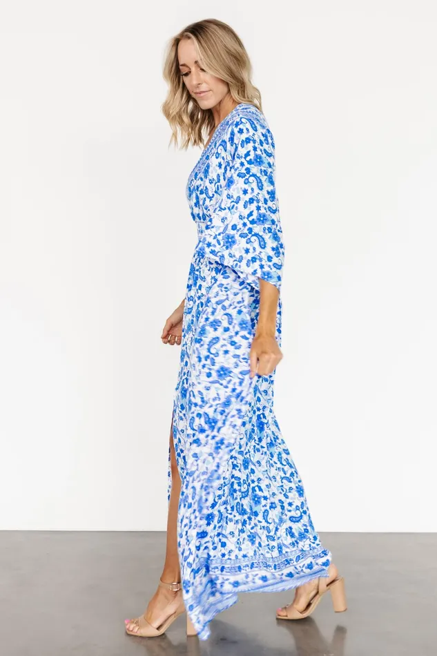 Women Maxi Dresses Baltic Born Watson Kimono Maxi Dress Blue White Women Maxi Dresses Baltic Born Watson Kimono Maxi Dress Blue White