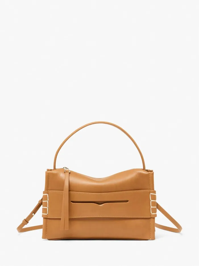 WomenMen Top Handle Bags JW Anderson LOAFER BAG 8211 LEATHER SHOULDER BAG Tan