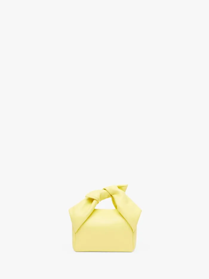 WomenMen Twister Bag JW Anderson SMALL BOW TWISTER 8211 LEATHER TOP HANDLE BAG Lemonade WomenMen Twister Bag JW Anderson SMALL BOW TWISTER 8211 LEATHER TOP HANDLE BAG Lemonade