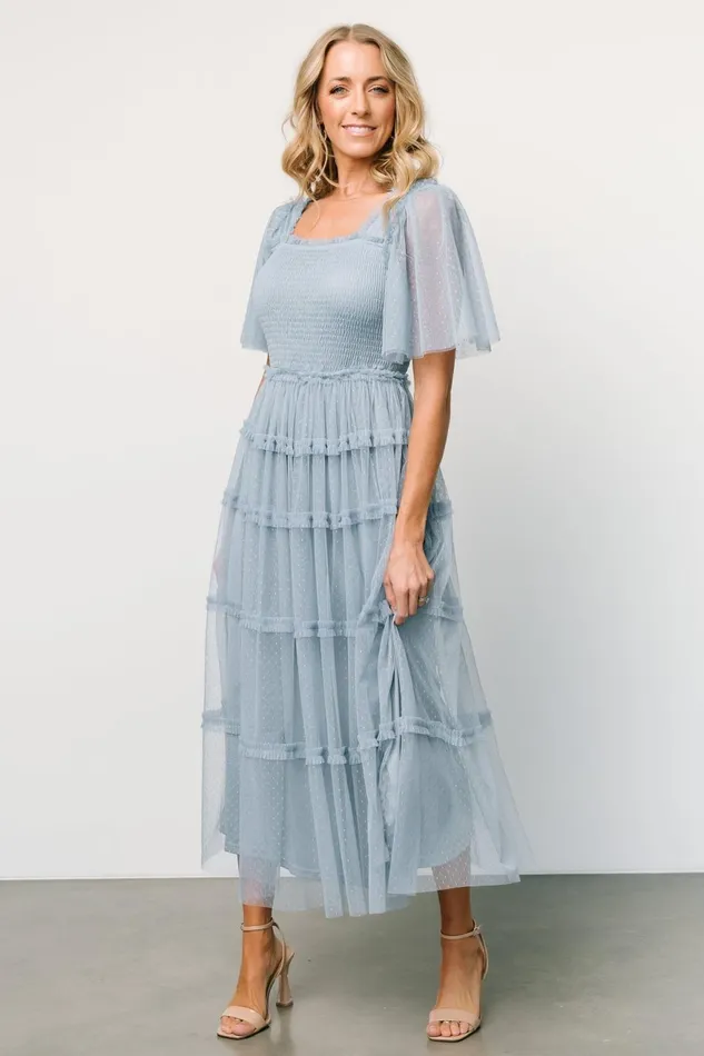 Women Midi Dresses Baltic Born Bexley Tulle Dress Dusty Blue