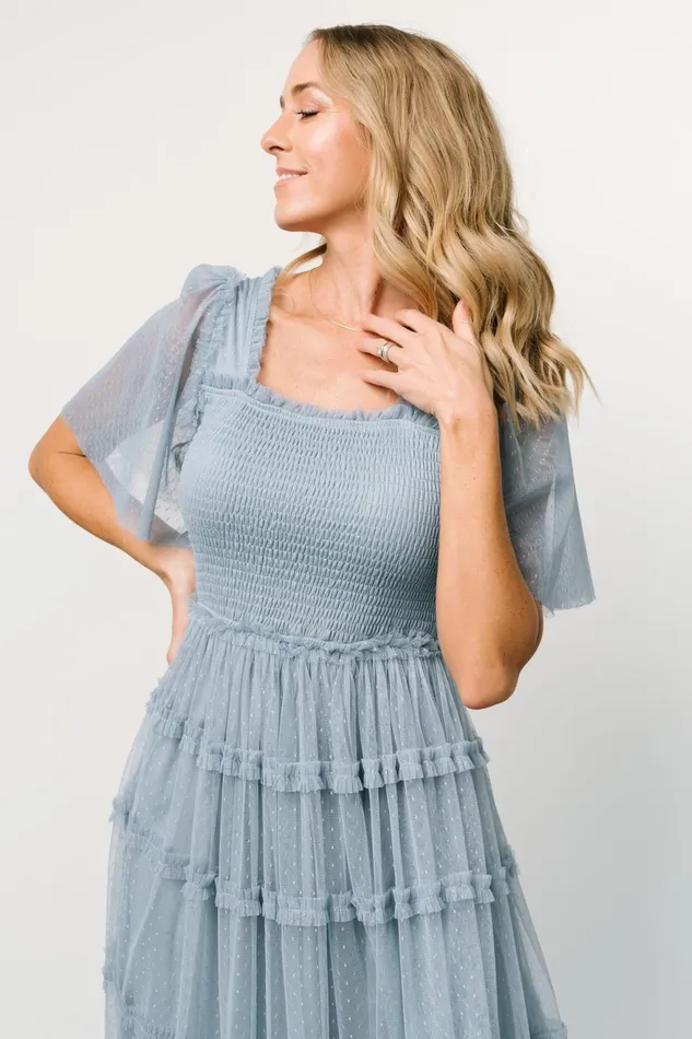 Women Midi Dresses Baltic Born Bexley Tulle Dress Dusty Blue