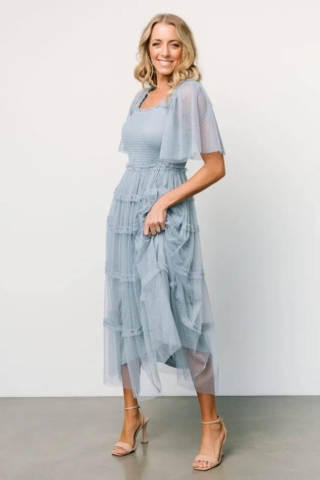 Women Midi Dresses Baltic Born Bexley Tulle Dress Dusty Blue