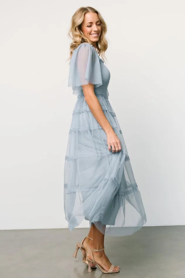 Women Midi Dresses Baltic Born Bexley Tulle Dress Dusty Blue