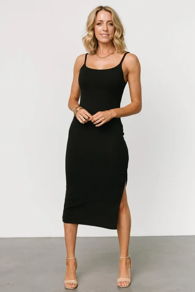 Women Midi Dresses Baltic Born Claremont Ribbed Dress Black