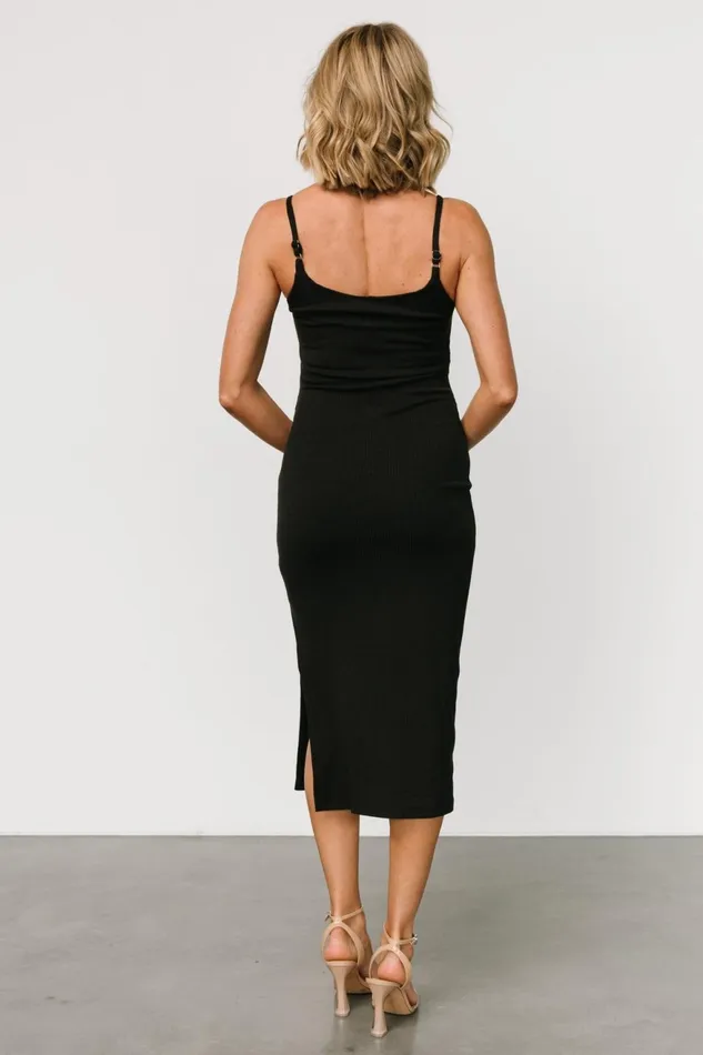Women Midi Dresses Baltic Born Claremont Ribbed Dress Black