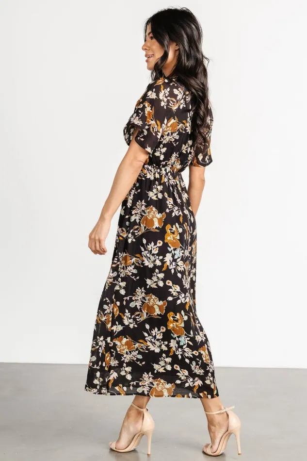 Women Midi Dresses Baltic Born Hathaway Midi Dress Black Floral Women Midi Dresses Baltic Born Hathaway Midi Dress Black Floral