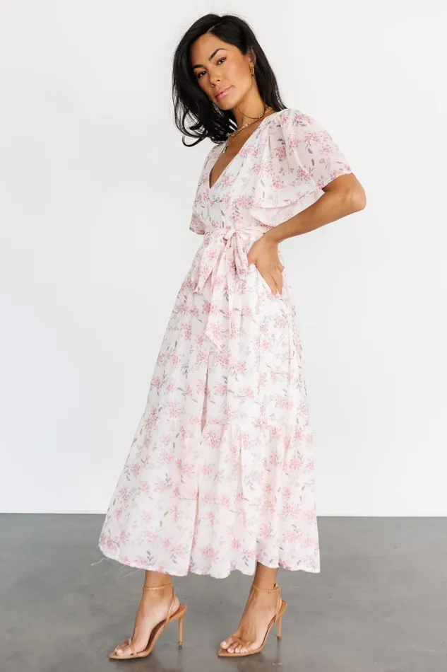 Women Midi Dresses Baltic Born Iris Midi Dress Blush Floral