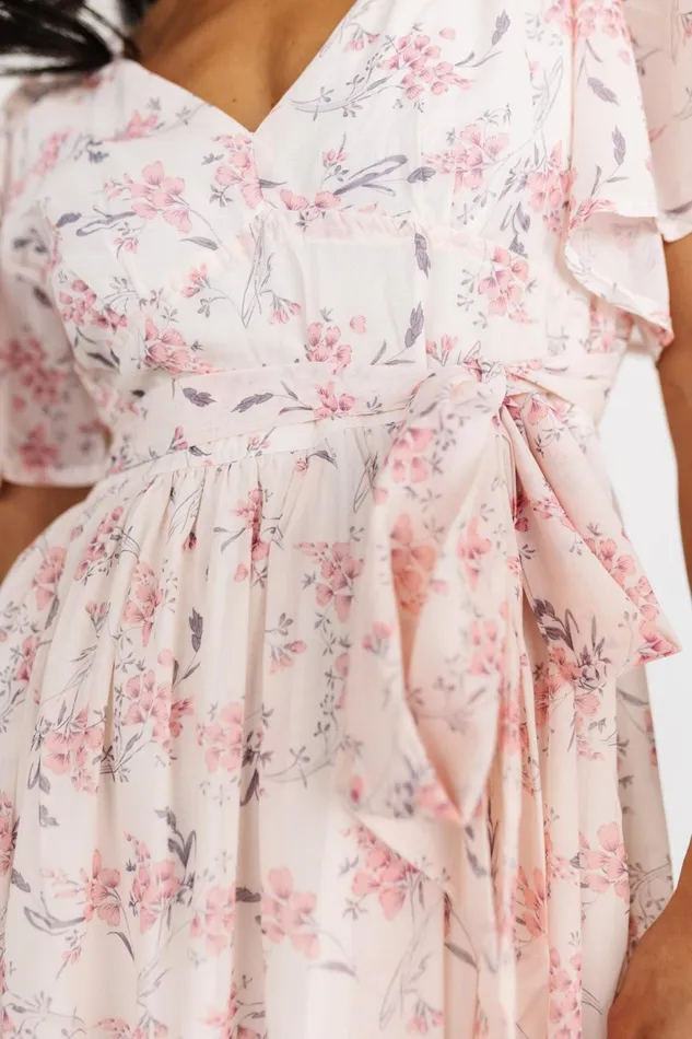 Women Midi Dresses Baltic Born Iris Midi Dress Blush Floral Women Midi Dresses Baltic Born Iris Midi Dress Blush Floral