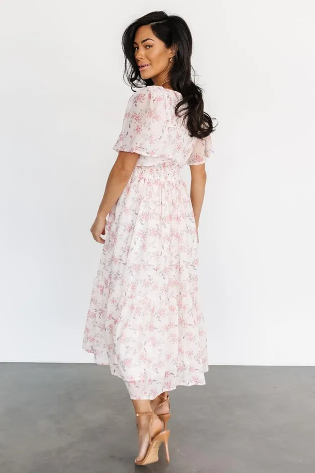 Women Midi Dresses Baltic Born Iris Midi Dress Blush Floral Women Midi Dresses Baltic Born Iris Midi Dress Blush Floral