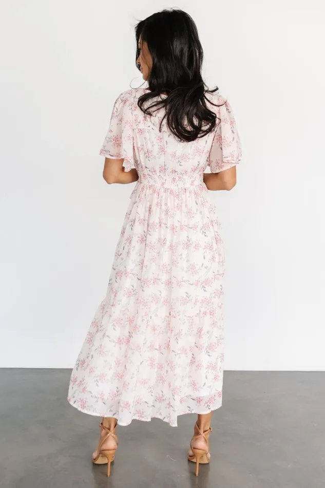 Women Midi Dresses Baltic Born Iris Midi Dress Blush Floral Women Midi Dresses Baltic Born Iris Midi Dress Blush Floral