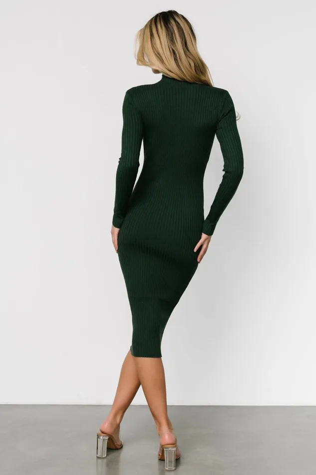Women Midi Dresses Baltic Born Lindsey Mock Neck Midi Dress Hunter Green Women Midi Dresses Baltic Born Lindsey Mock Neck Midi Dress Hunter Green