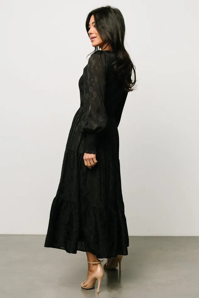 Women Midi Dresses Baltic Born Stockholm Smocked Dress Black