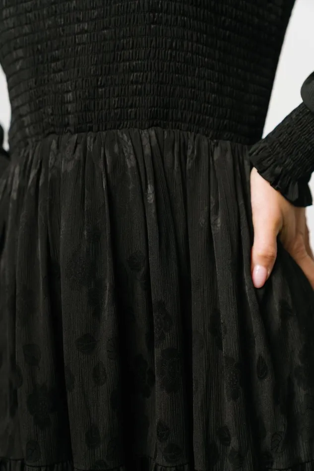 Women Midi Dresses Baltic Born Stockholm Smocked Dress Black