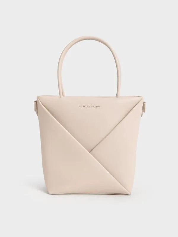 Women Midori Geometric Elongated Tote Bag 8211 Oat CHARLES and KEITH Tote Bags Women Midori Geometric Elongated Tote Bag 8211 Oat CHARLES and KEITH Tote Bags