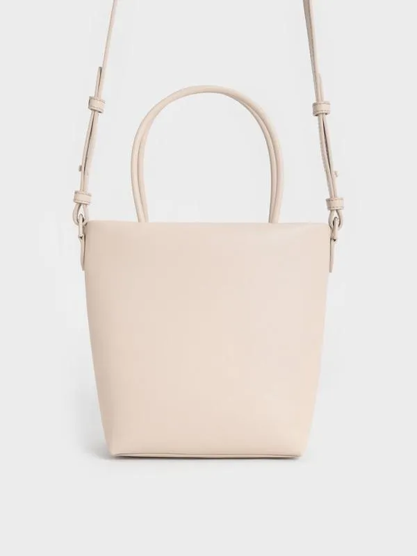 Women Midori Geometric Elongated Tote Bag 8211 Oat CHARLES and KEITH Tote Bags