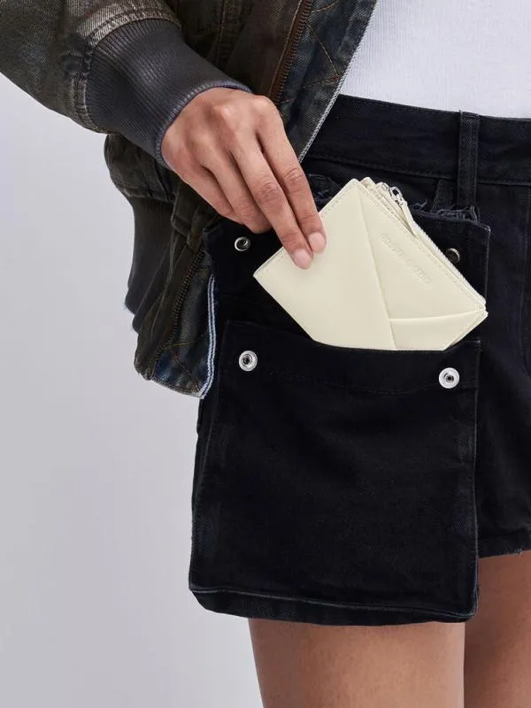 Women Midori Geometric TopZip Wallet 8211 Cream CHARLES and KEITH Small Wallets