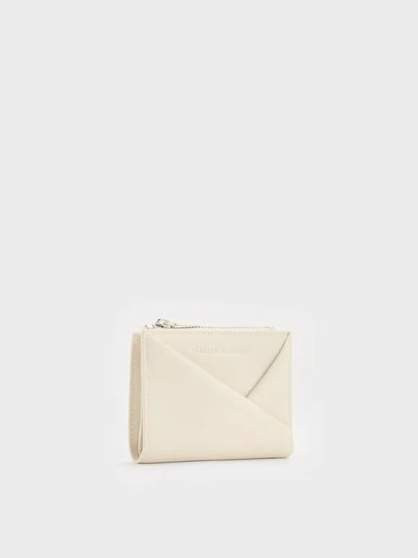 Women Midori Geometric TopZip Wallet 8211 Cream CHARLES and KEITH Small Wallets