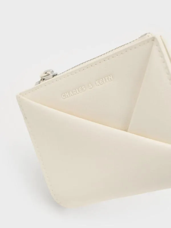 Women Midori Geometric TopZip Wallet 8211 Cream CHARLES and KEITH Small Wallets