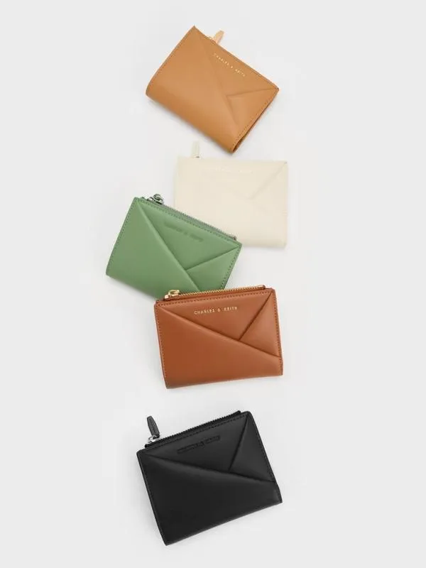 Women Midori Geometric TopZip Wallet 8211 Cream CHARLES and KEITH Small Wallets
