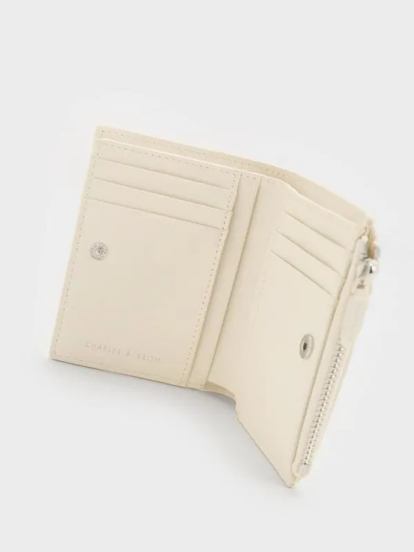Women Midori Geometric TopZip Wallet 8211 Cream CHARLES and KEITH Small Wallets