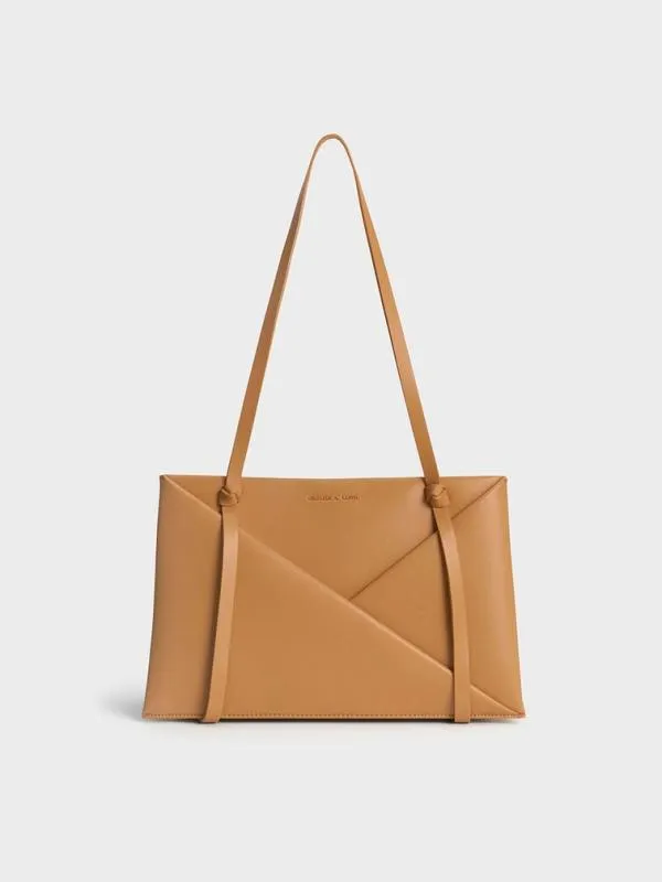 Women Midori Geometric Tote Bag 8211 Camel CHARLES and KEITH Tote Bags
