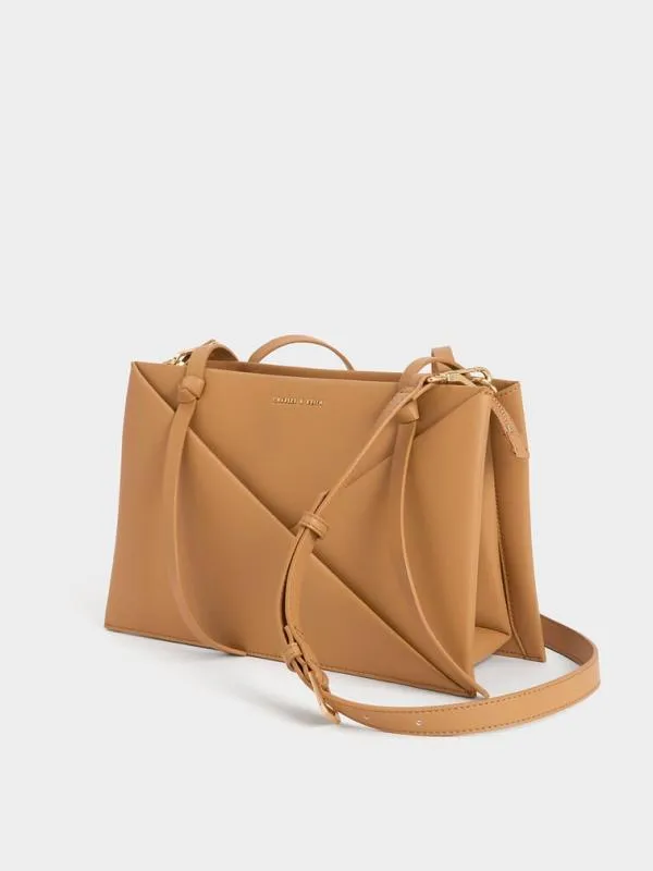 Women Midori Geometric Tote Bag 8211 Camel CHARLES and KEITH Tote Bags
