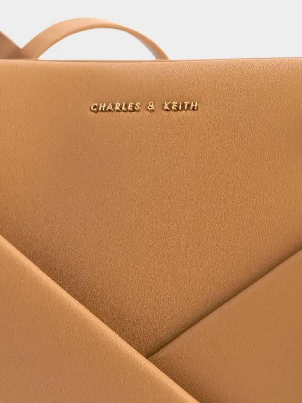 Women Midori Geometric Tote Bag 8211 Camel CHARLES and KEITH Tote Bags
