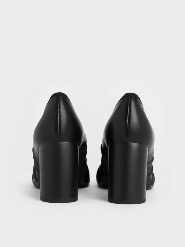 Women Mino Ruched Mary Jane Pumps 8211 Black CHARLES and KEITH Heels