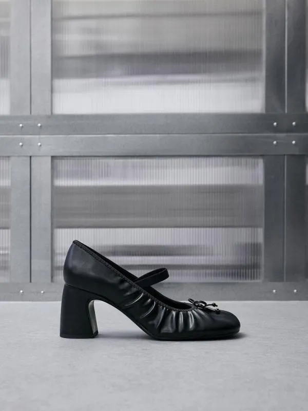 Women Mino Ruched Mary Jane Pumps 8211 Black CHARLES and KEITH Heels