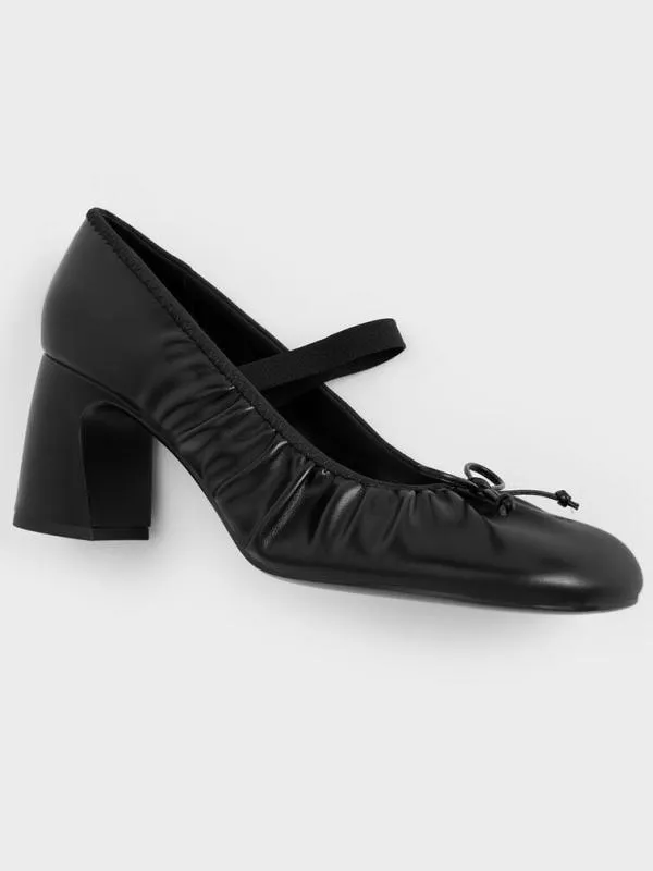Women Mino Ruched Mary Jane Pumps 8211 Black CHARLES and KEITH Heels