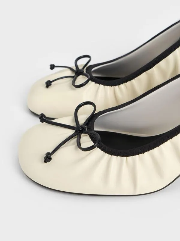 Women Mino Ruched Mary Jane Pumps 8211 Chalk CHARLES and KEITH Heels