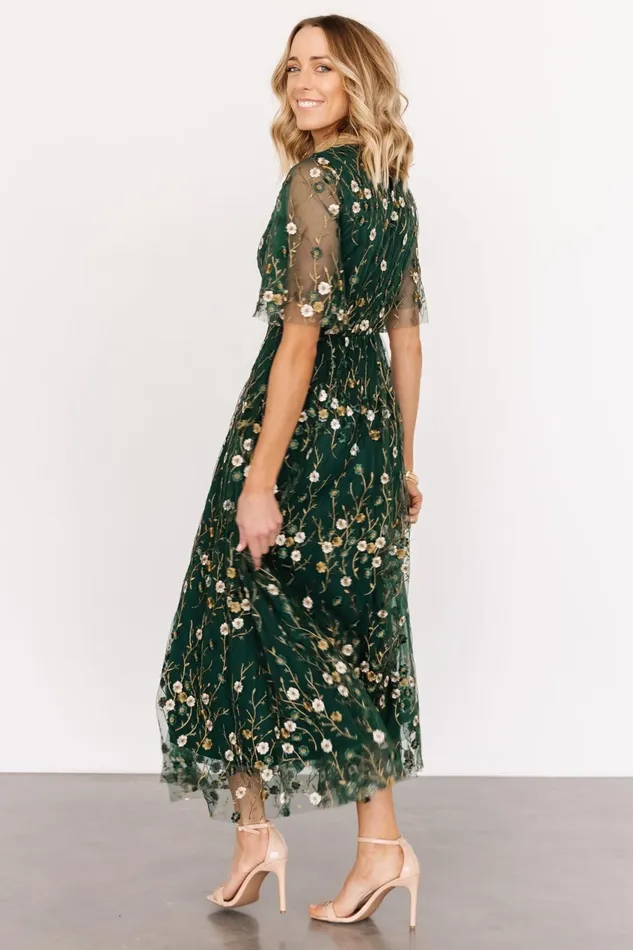 Women Mother Of The Bride Baltic Born Arabella Embroidered Tulle Maxi Dress Dark Green Floral Women Mother Of The Bride Baltic Born Arabella Embroidered Tulle Maxi Dress Dark Green Floral