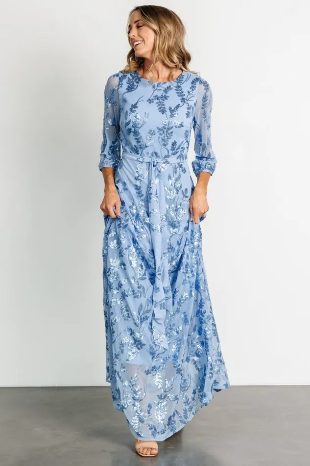 Women Mother Of The Bride Baltic Born Destiny Sequin Maxi Dress Blue Women Mother Of The Bride Baltic Born Destiny Sequin Maxi Dress Blue