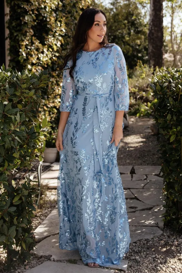 Women Mother Of The Bride Baltic Born Destiny Sequin Maxi Dress Blue Women Mother Of The Bride Baltic Born Destiny Sequin Maxi Dress Blue