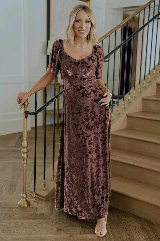 Women Mother Of The Bride Baltic Born Everley Velvet Maxi Dress Espresso Women Mother Of The Bride Baltic Born Everley Velvet Maxi Dress Espresso
