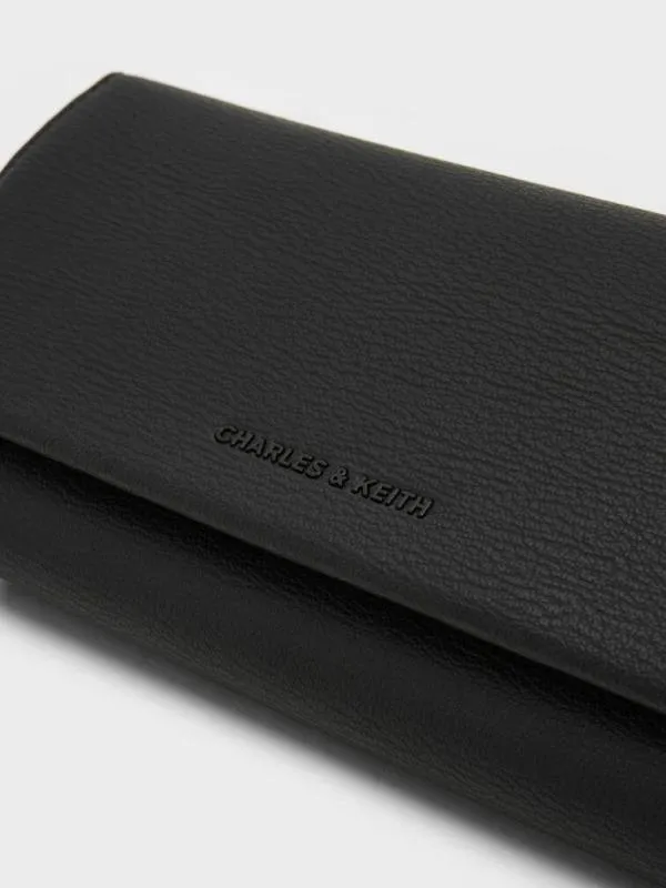 Women Muriel Front Flap Long Wallet 8211 Black CHARLES and KEITH Long Wallets
