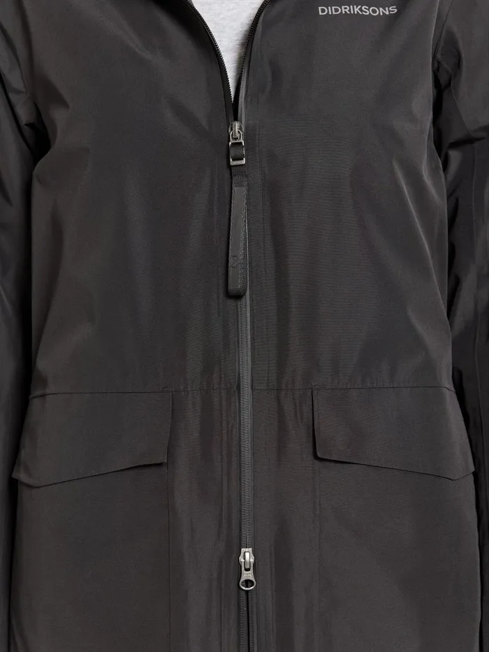Women Nadja Parka Long Black Didriksons Spring Jackets