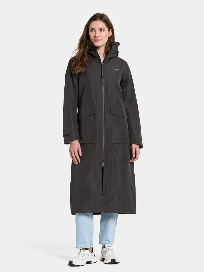 Women Nadja Parka Long Black Didriksons Spring Jackets