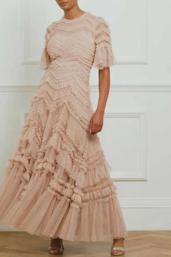 Women Needle and Thread Elia Short Sleeve Gown Pink Women Needle and Thread Elia Short Sleeve Gown Pink