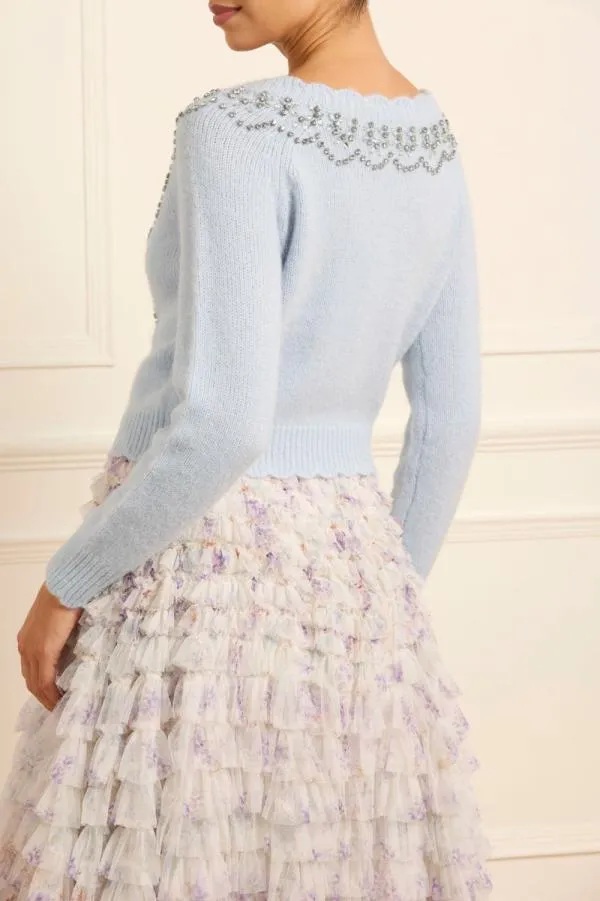 Women Needle and Thread Embellished VNeck Short Cardigan Blue Women Needle and Thread Embellished VNeck Short Cardigan Blue