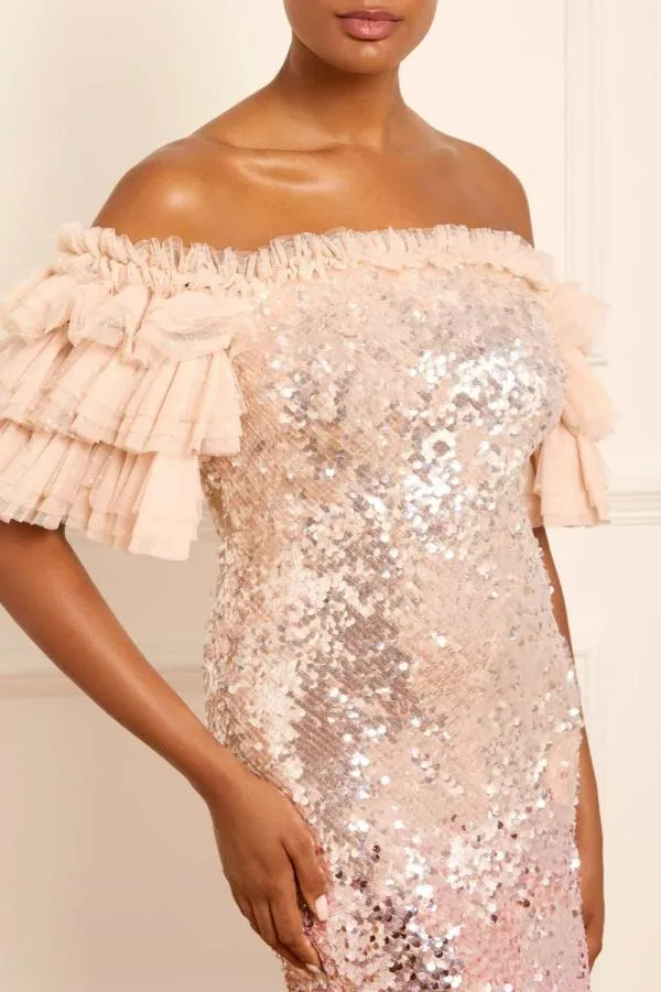 Women Needle and Thread Essie Ombre OffShoulder Ballerina Dress Pink