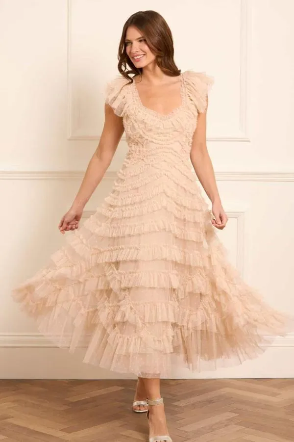 Women Needle and Thread Lola Backless Ballerina Dress Beige