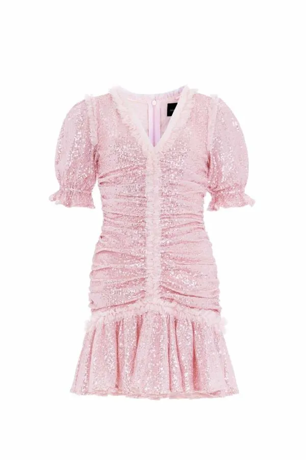 Women Needle and Thread Starlight Short Sleeve Micro Mini Dress Pink