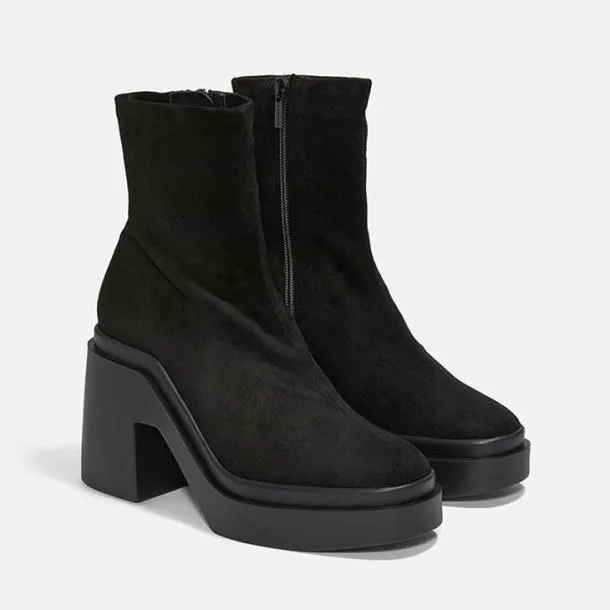 Women NINA Suede Black With Zip Clergerie Ankle Boots